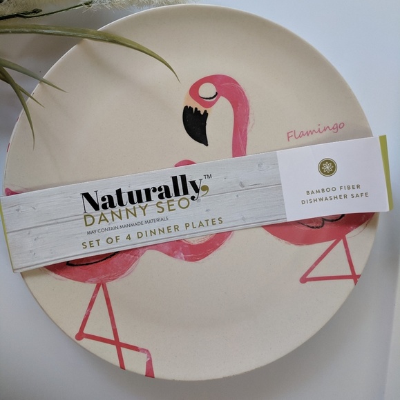 Natuarlly Danny Seo Dining Flamingo Pink Dinner Plates 4 Naturally Danny Seo Poshmark